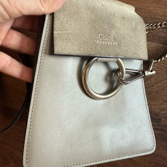 Chloé Mini Faye Beige Leather and Suede Crossbody Bag - Picture 2 of 11